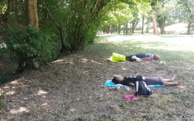 Cours avec des handicapés en plein air à Meximieux