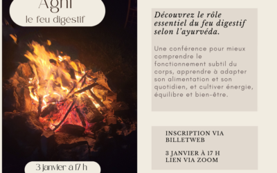 Conférence en ligne le 3 janvier à 17h : mieux comprendre notre feu intérieur🔥Agni 🔥